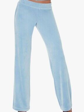 Love 83  Light Blue Velour Track Pants